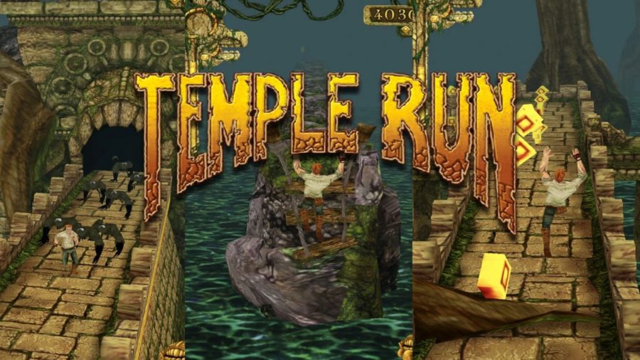 Temple Run colagem de várias capturas de tela