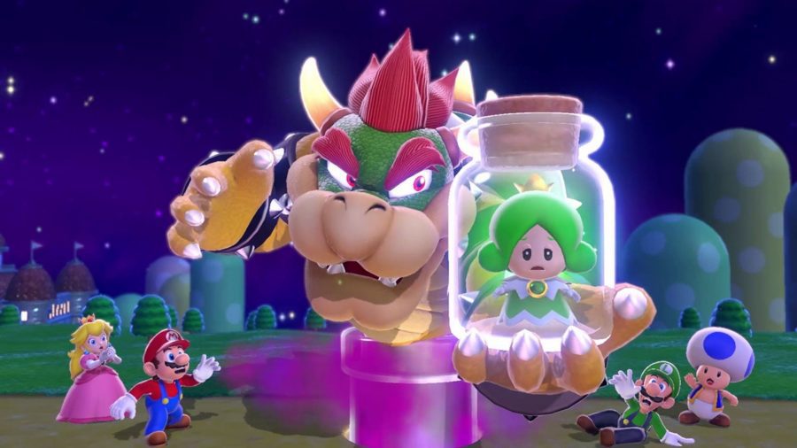 Uma captura de tela de um dos melhores jogos do Mario, Super Mario 3D World + Bowser's Fury