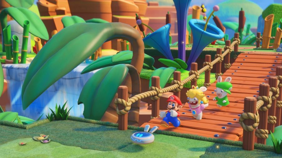 Uma captura de tela de um dos melhores jogos do Mario, Mario + Rabbids Kingdom Battls