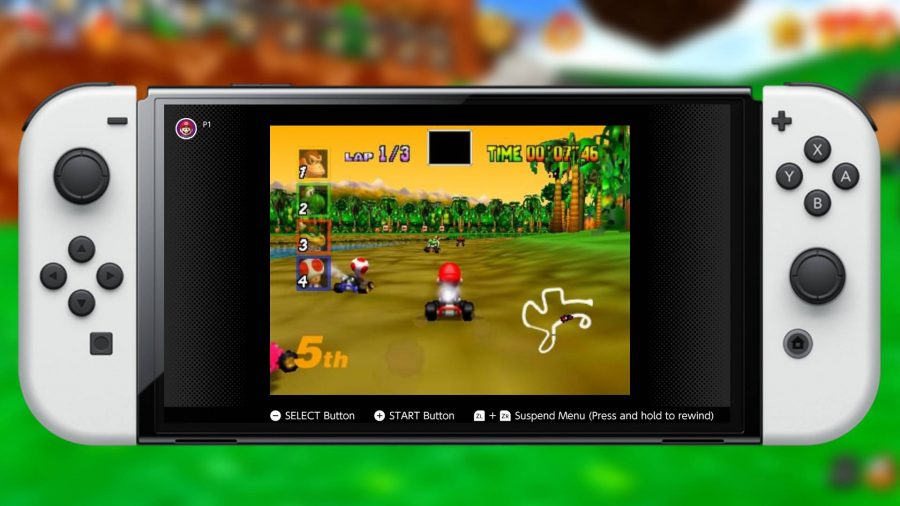 Mario Kart 64 está sendo jogado no Nintendo Switch Online