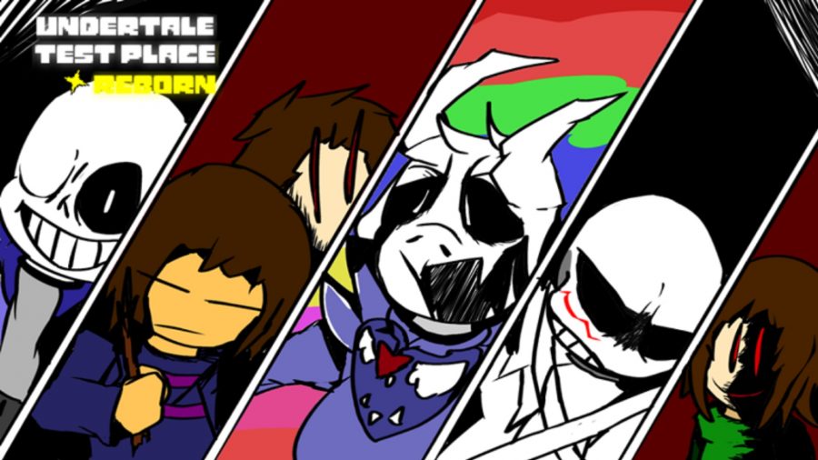 Personagens de Undertale em um jogo Roblox