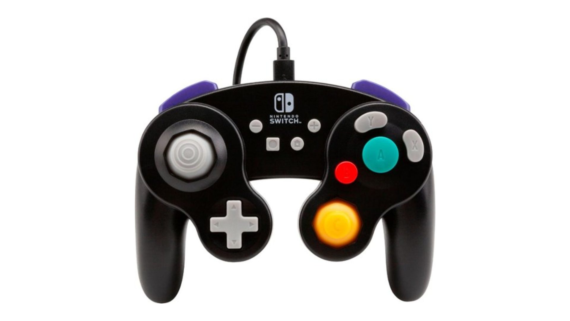 Controle do Nintendo Switch à deriva?  Experimente os controladores Switch GameCube, retratados na imagem.  Eles são idênticos aos controles clássicos do GameCube, com a adição do logotipo do Switch e alguns botões extras.