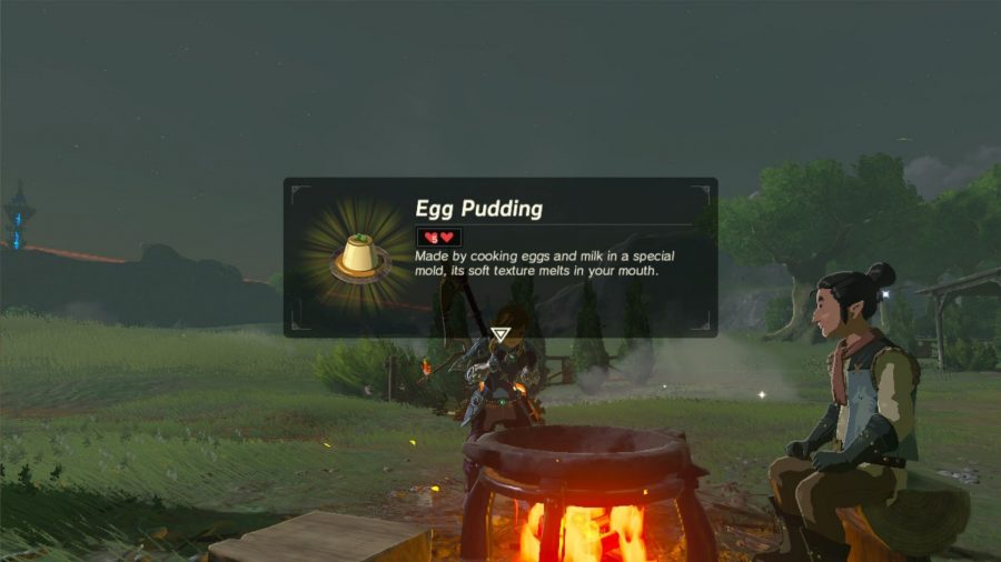 Uma foto da receita BotW para pudim de ovos.