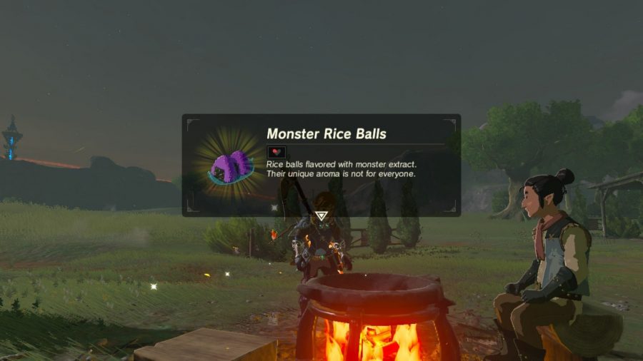 Uma foto da receita BotW para bolinhos de arroz monstro.