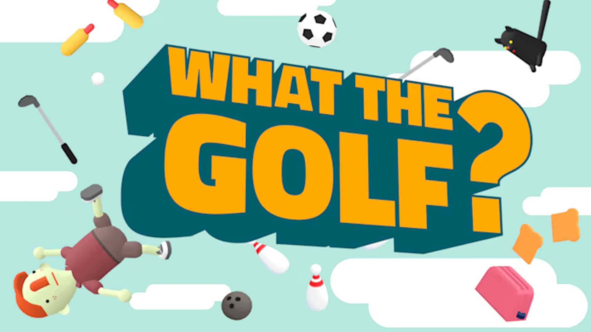 Arte da capa de What the Golf?  um dos jogos de golfe mais malucos