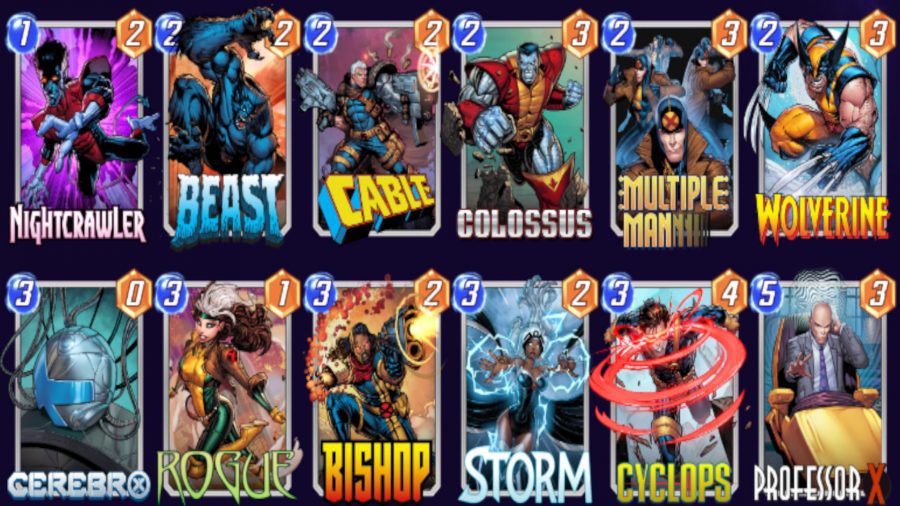 Construção do deck Marvel Snap X-Men
