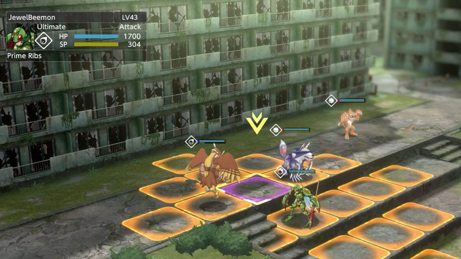 Jewelbeemon em uma batalha com outros Digimon antes de atacar