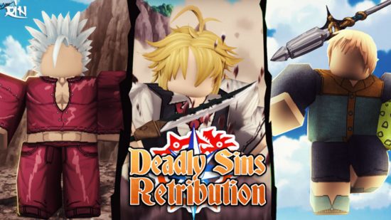 Deadly Sins Retribution tier list - três personagens desenhados no estilo Roblox