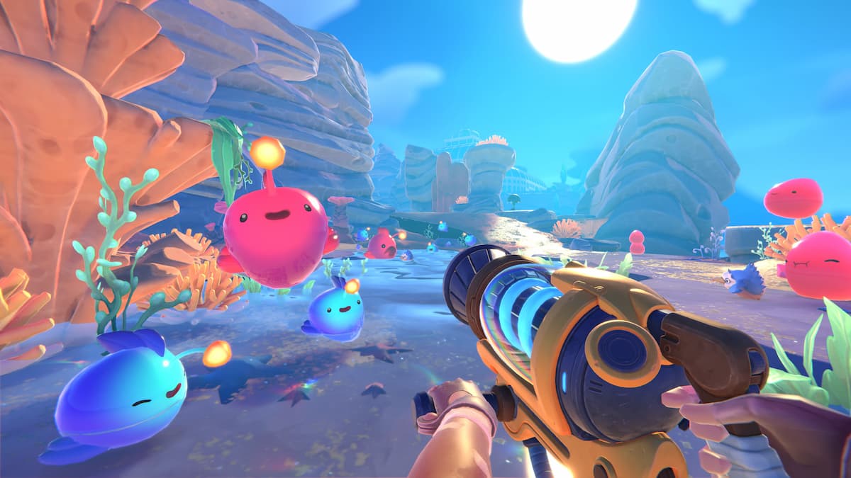 Slimes fofos em Slime Rancher 2