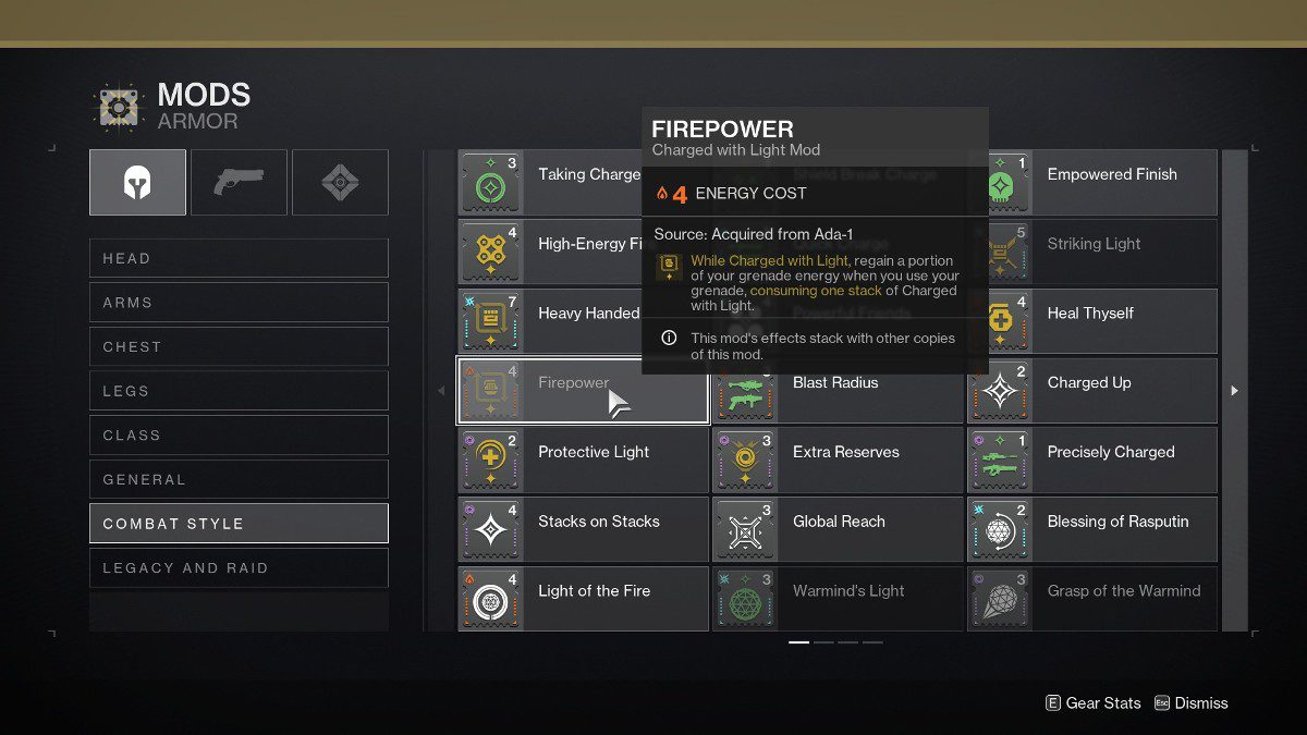 Destiny 2 Firepower Mod - Lista de Mods. 