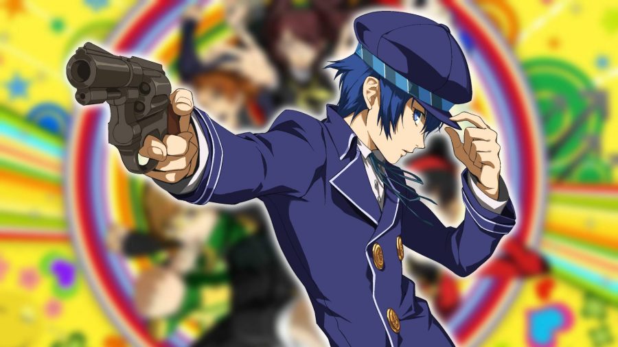 Persona 4 Persona: Naoto de Persona 4 Golden fica em uma pose dinâmica, segurando uma arma em direção ao espectador 