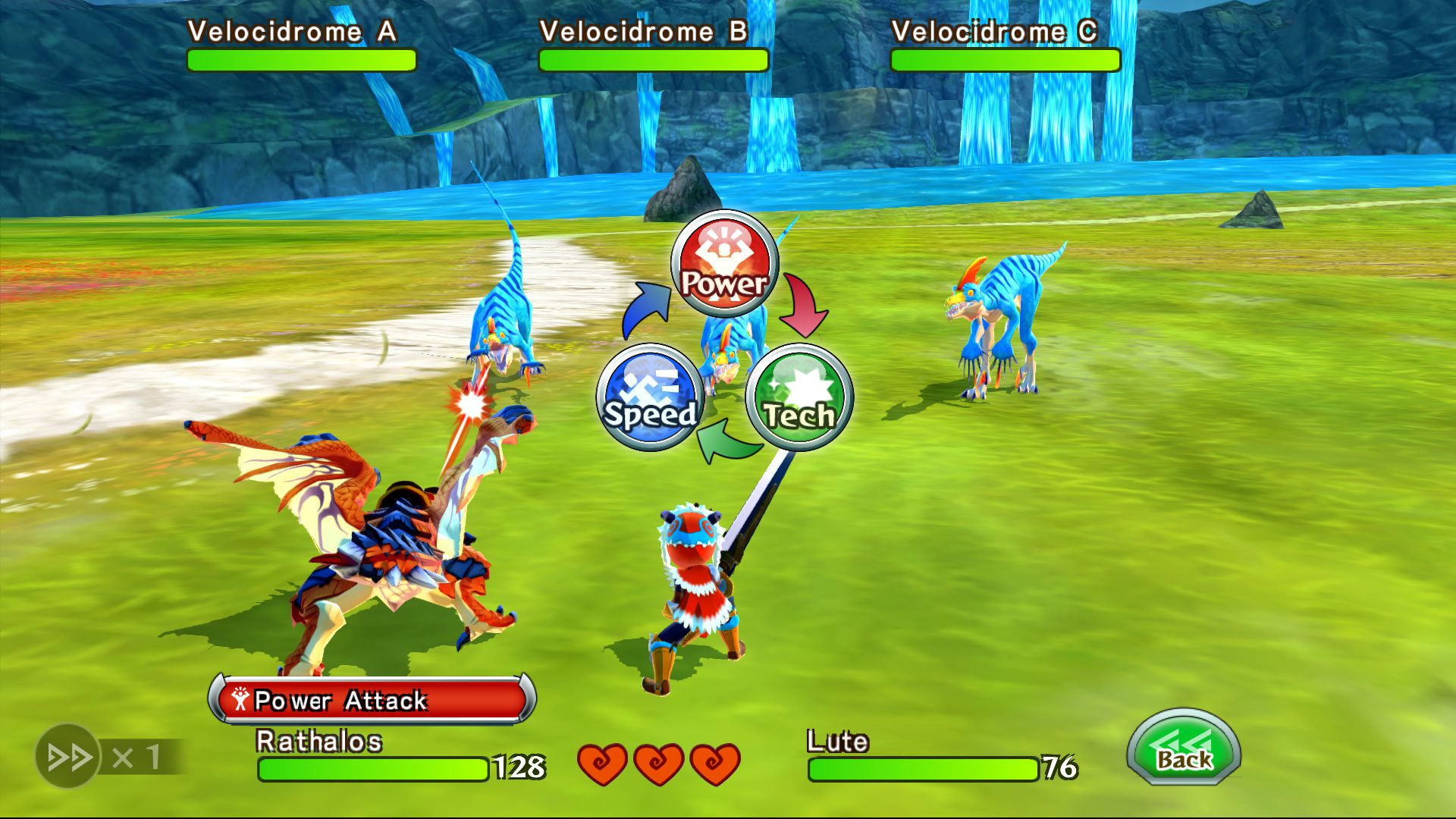 Best mobile RPGs: Monster Hunter Stories. Image shows a battle between humans and monsters.