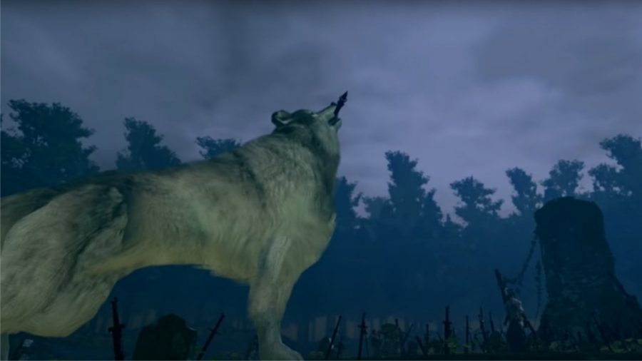 Dark Souls' Sif howling at the sky