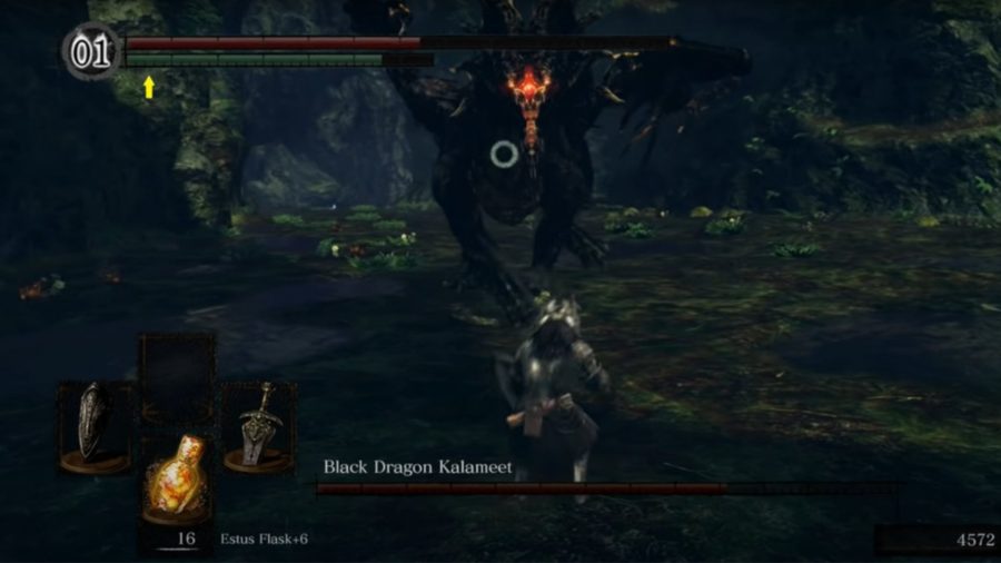 Dark Souls' Kalameet chasing the chosen undead