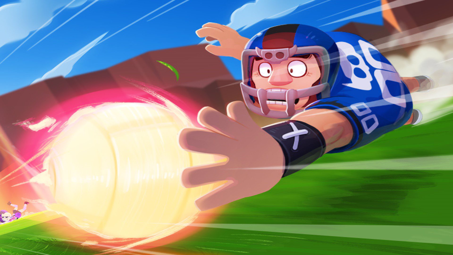 Best mobile multiplayer games: Brawl Stars. Image shows a burly character catching a ball.