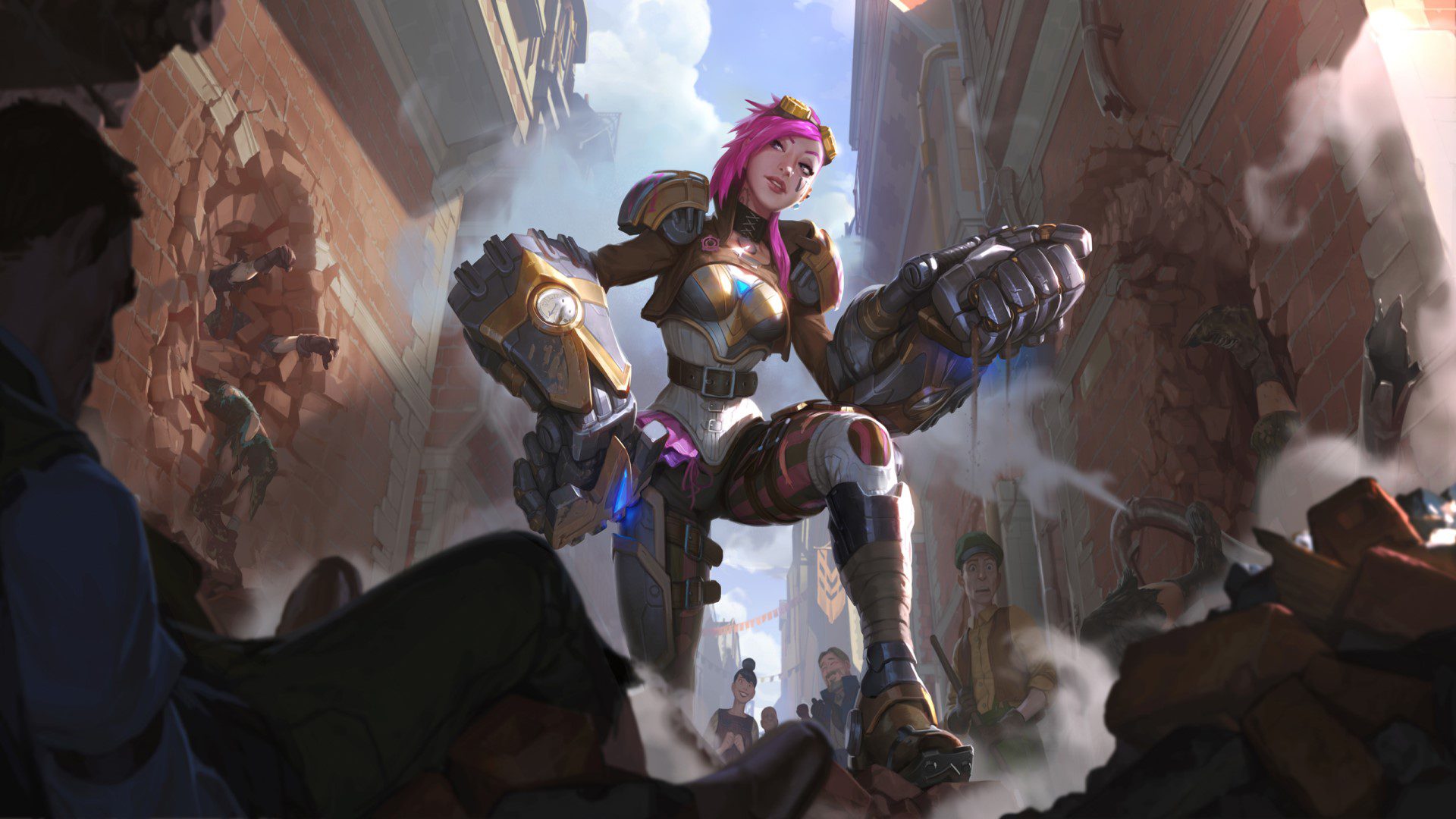 Best mobile multiplayer games: Legends of Runeterra. Image shows a lady with large metal gloves.