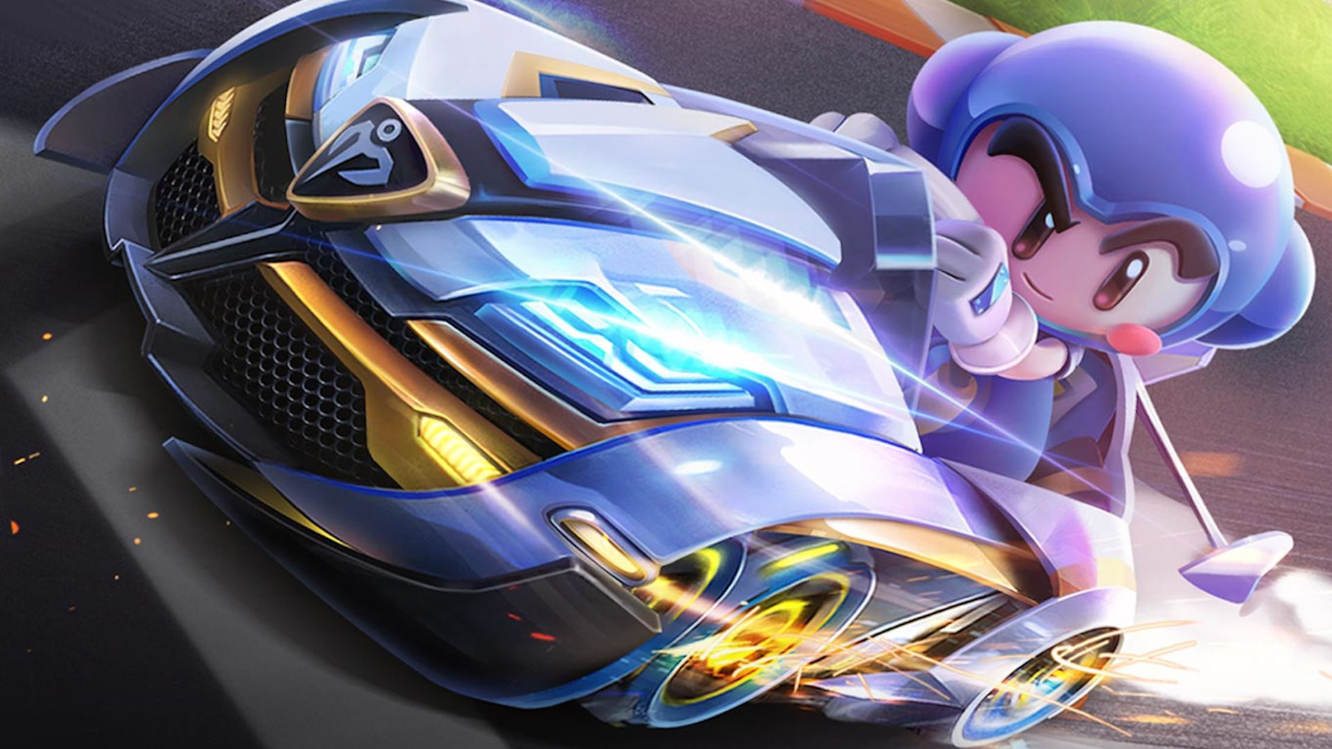 Best mobile multiplayer games: Kartrider Rush. Image shows a robotic boy in a car.