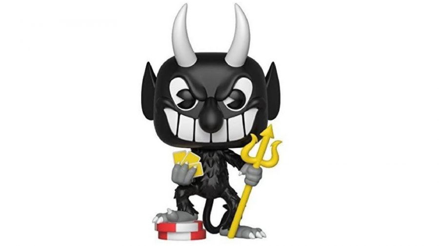 Cuphead Funko Pop: Uma imagem do produto mostra uma figura Funko Pop do Diabo de Cuphead 