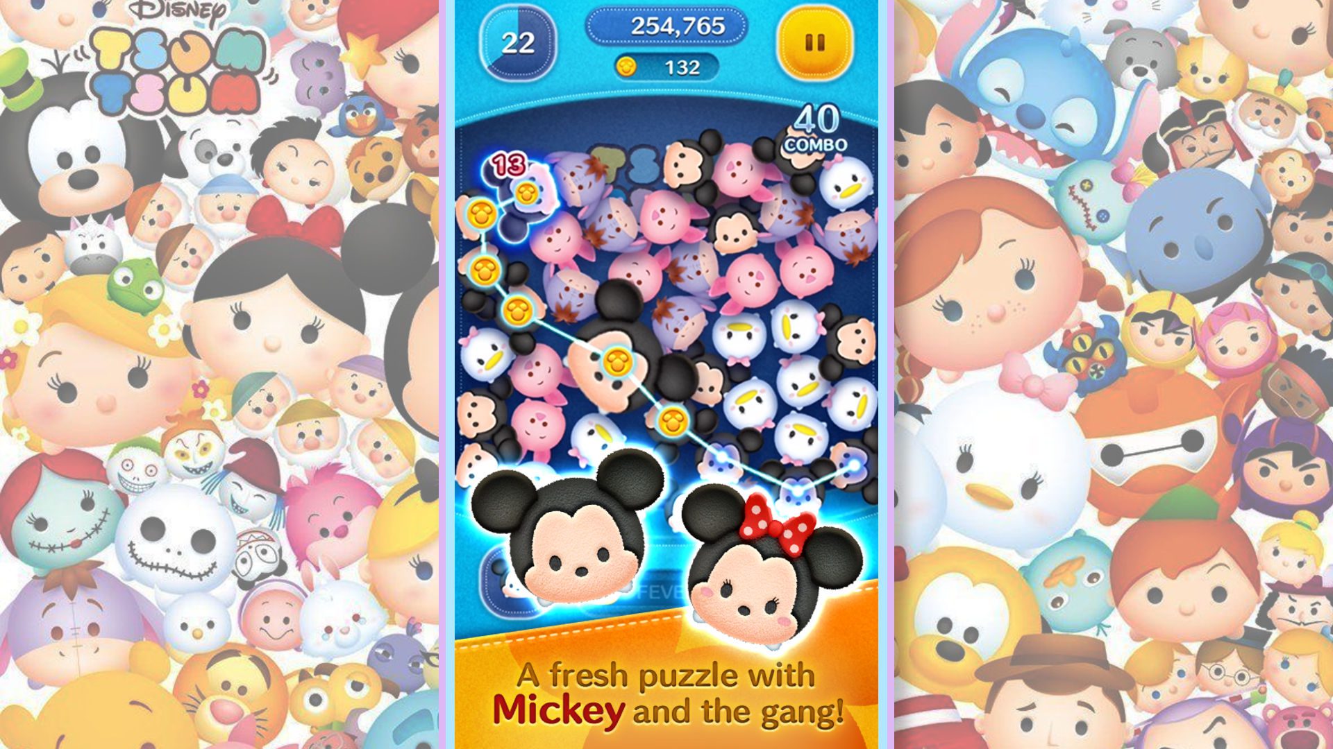 jogos do Mickey Mouse;  Captura de tela de Disney Tsum Tsum