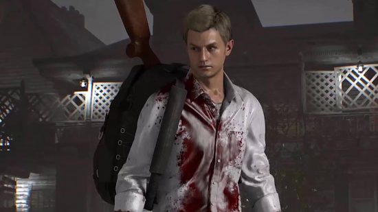 Resident Evil Ethan: uma peça de arte chave mostra Ethan Winters em uma camisa branca esfarrapada coberta de sangue 