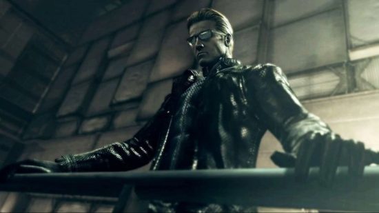 Wesker de Resident Evil estava em uma varanda inclinada sobre o trilho