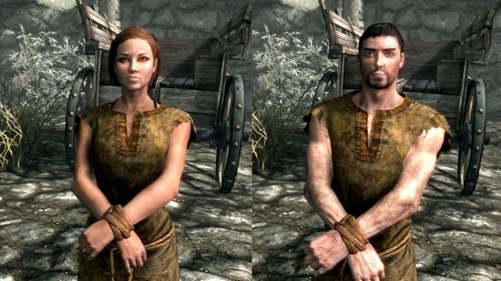 Corridas de Skyrim - um macho e uma fêmea Breton