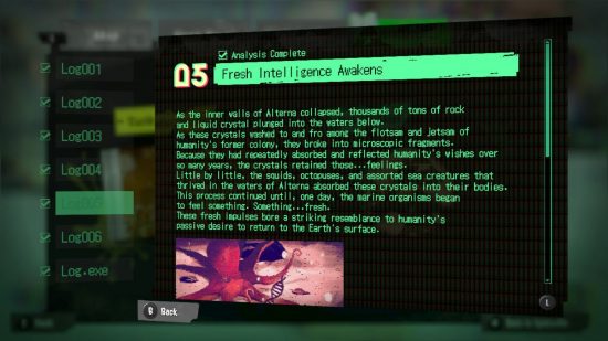 Texto de um Splatoon 3 Alterna Log