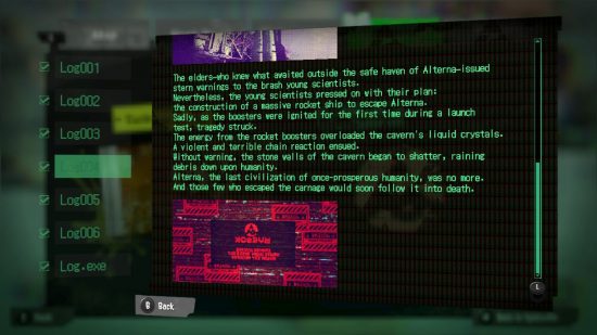 Texto de um Splatoon 3 Alterna Log