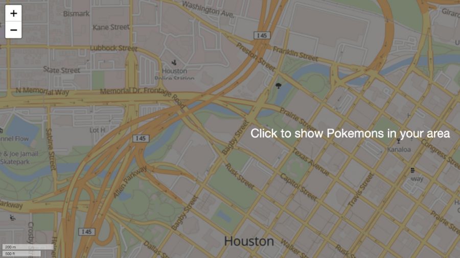 Um mapa Pokémon Go que mostra os Pokémon em sua área