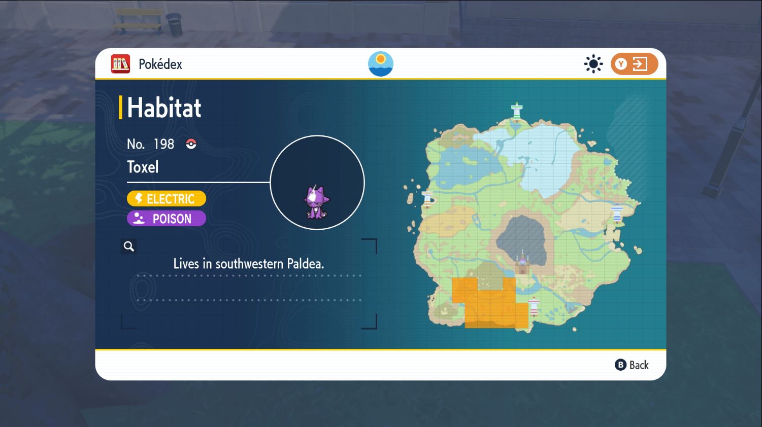 Pokémon Habitat de Toxel Violeta Escarlate