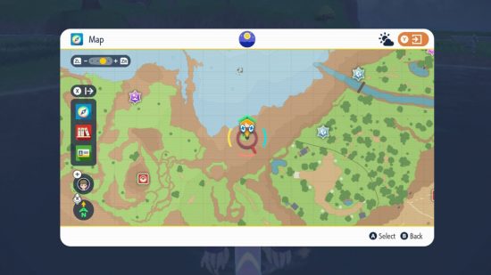 Pokemon Scarlet e Violet black stakes localização do mapa da estaca azul