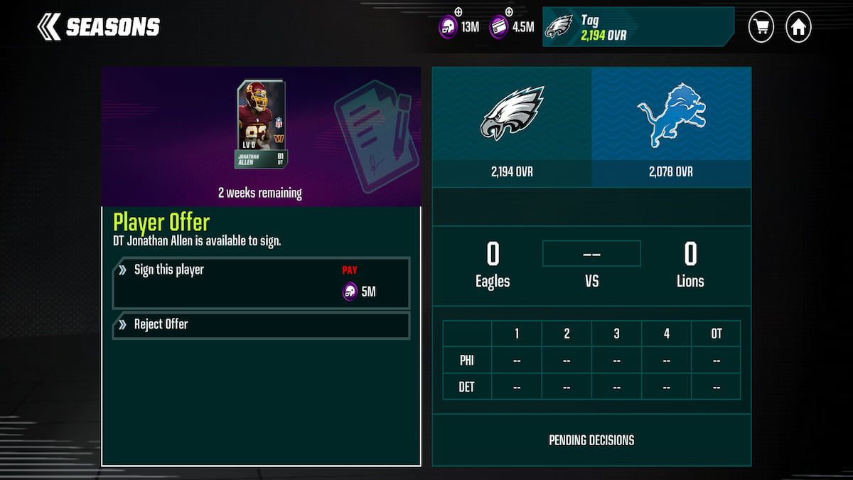 Madden Mobile Menu Principal Modo Temporada