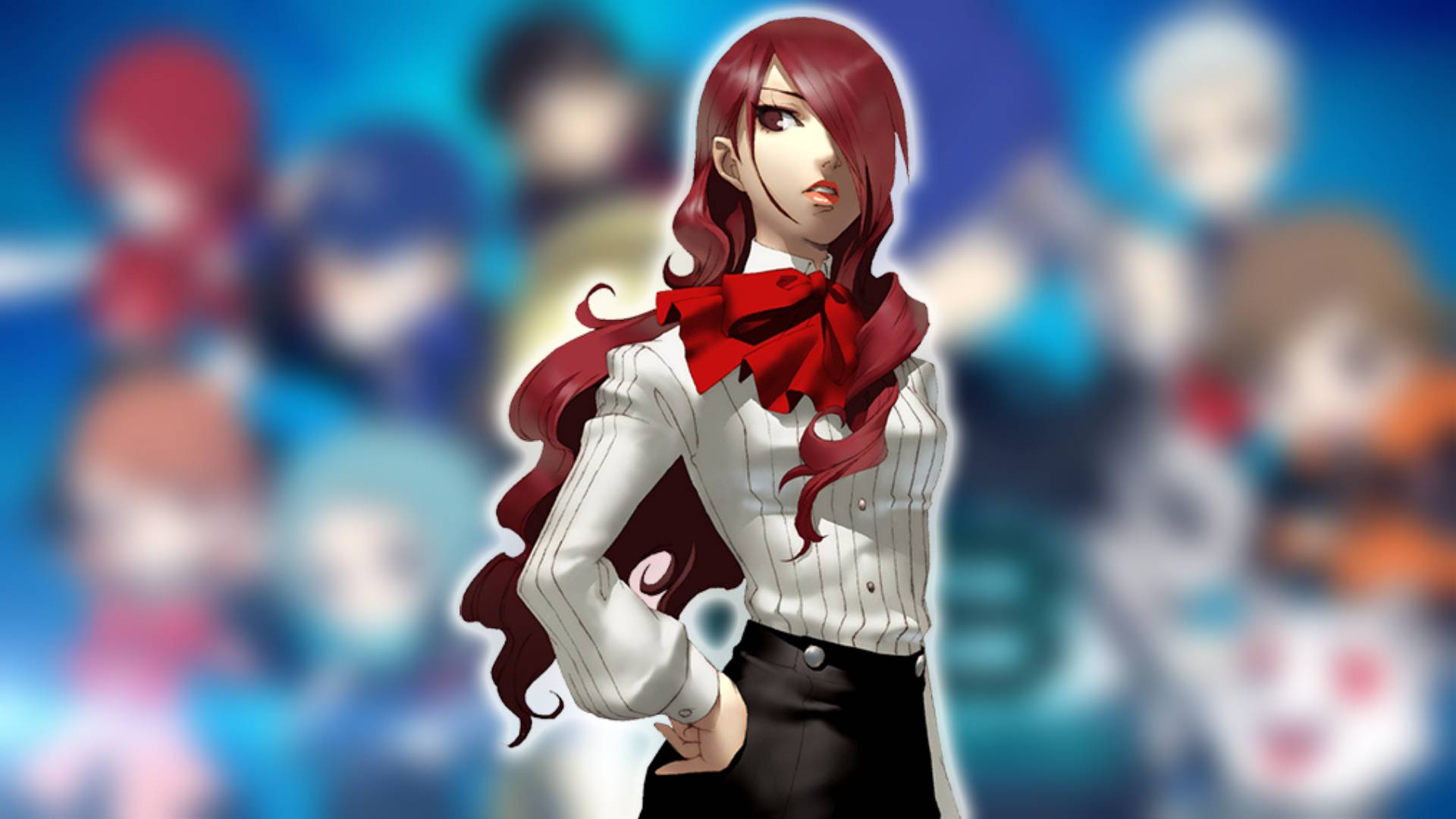 Personagens de Persona 3: Mitsuru Kirijo de Persona 3 Portable são visíveis