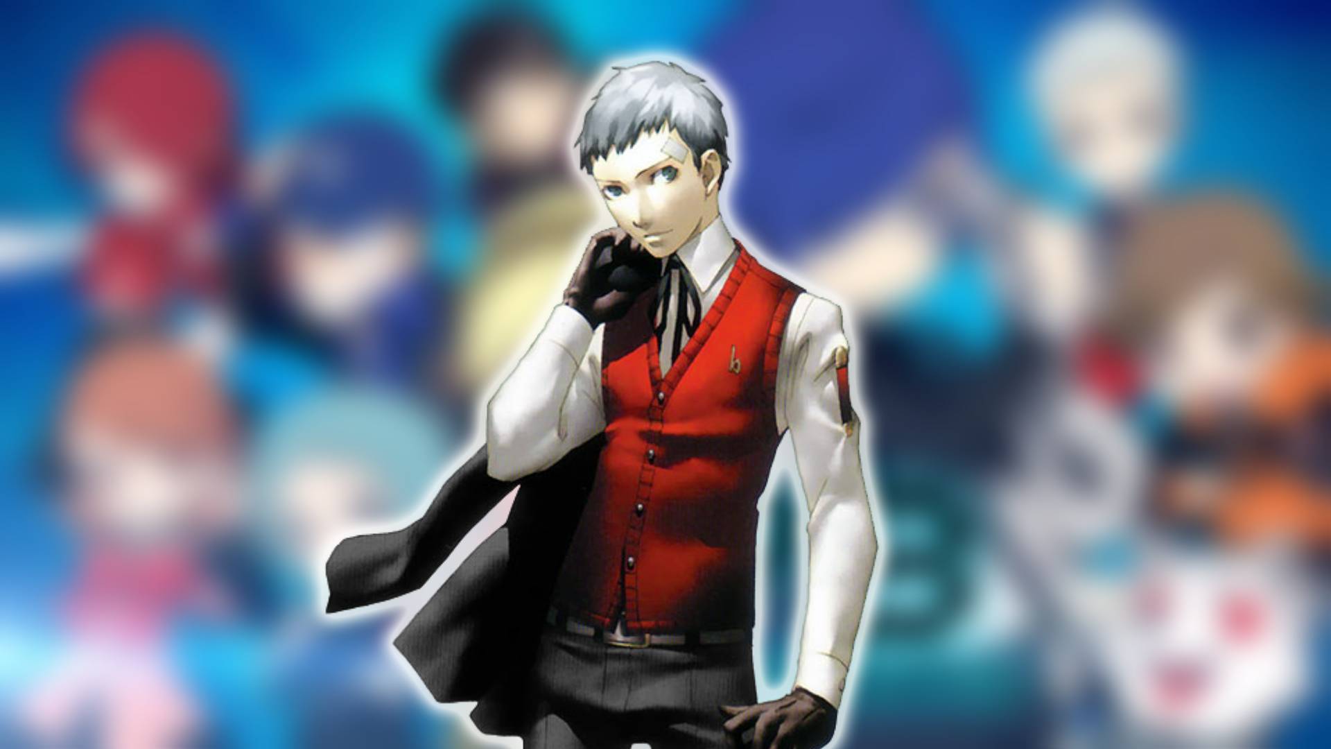 Persona 3 personagens: Akihiko Sanada de Persona 3 Portable são visíveis