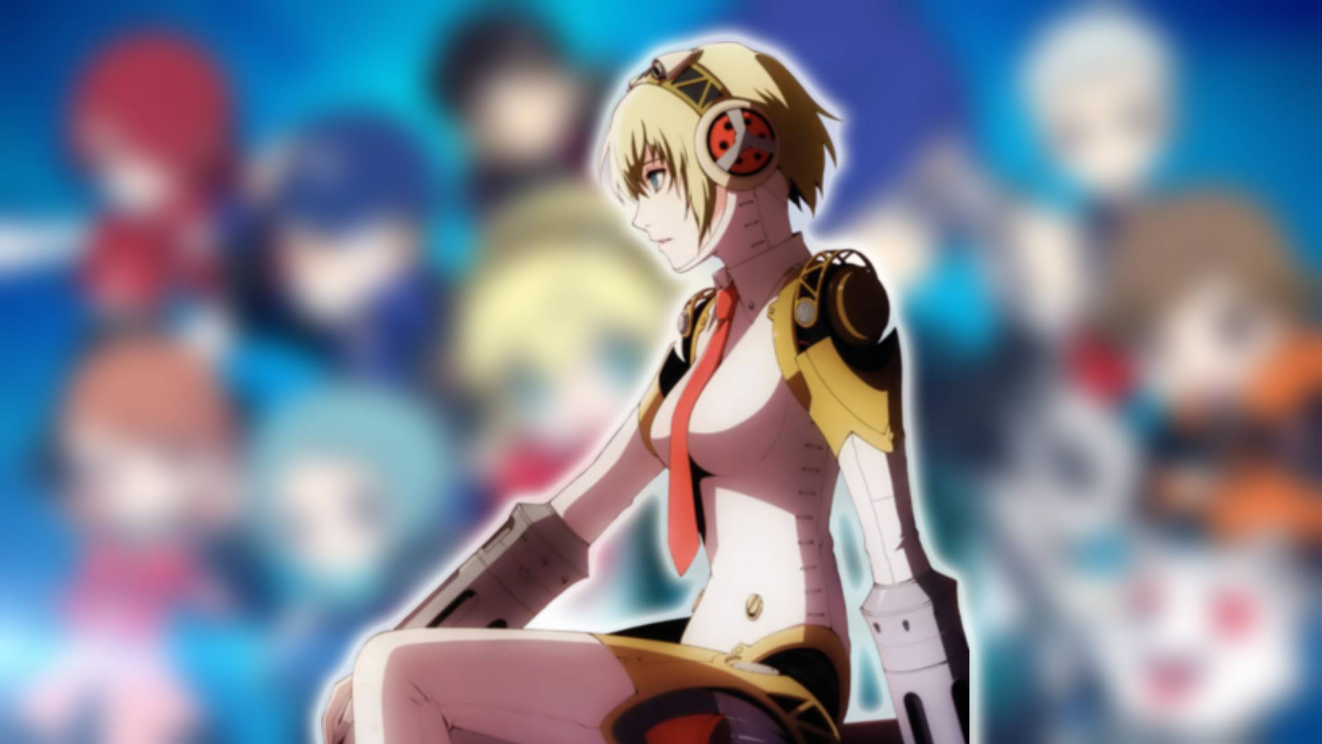 Persona 3 personagens: Aigis de Persona 3 Portable são visíveis