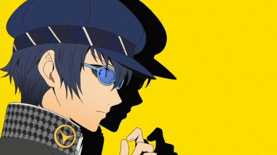 Persona 4 Naoto: Uma imagem mostra Naoto de Persona 4, a jovem em uma roupa de detetive com cabelo azul curto
