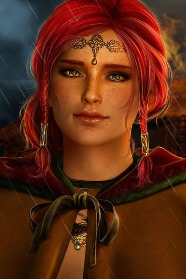 The Witcher 3 papel de parede Triss na chuva