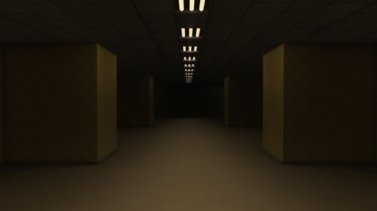 Roblox evita o mapa dos bastidores com paredes amarelas e luz pálida