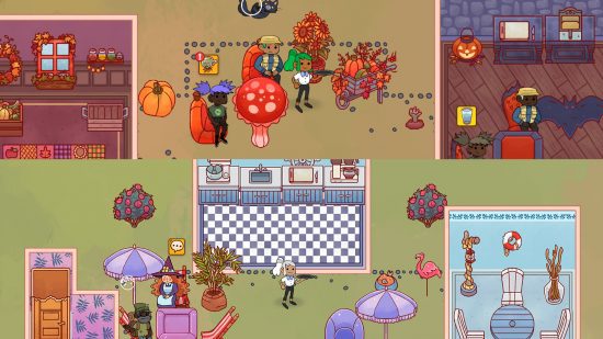 Cat Cafe Manage Harvest Stories atualiza conjuntos de móveis em dois cafés