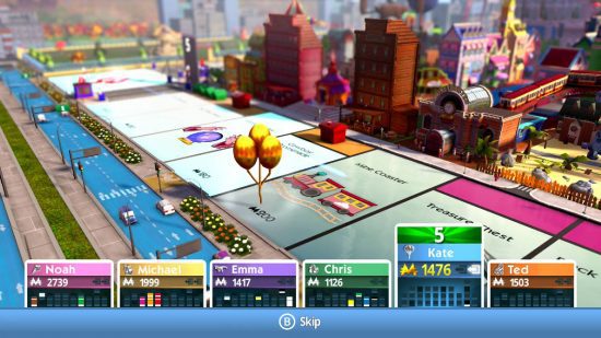 Jogos de monopólio: uma captura de tela mostra um tabuleiro virtual de monopólio