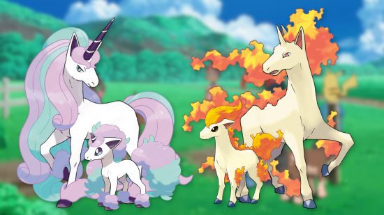 Tanto a versão normal quanto galariana de Ponyta e Rapidash para cavalo lista de Pokémon