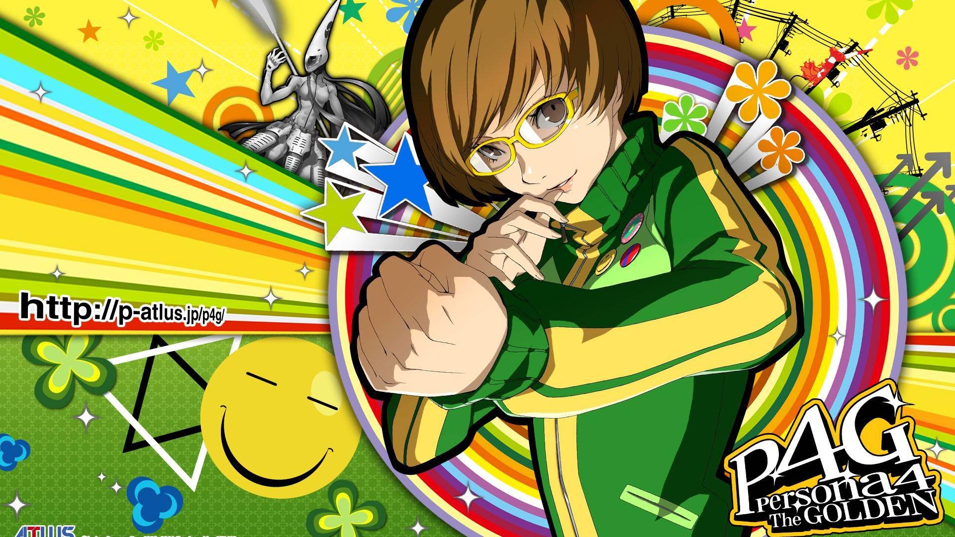 Persona 4 Chie: Uma imagem mostra Chie de Persona 4 Golden, com sua icônica roupa verde e amarela