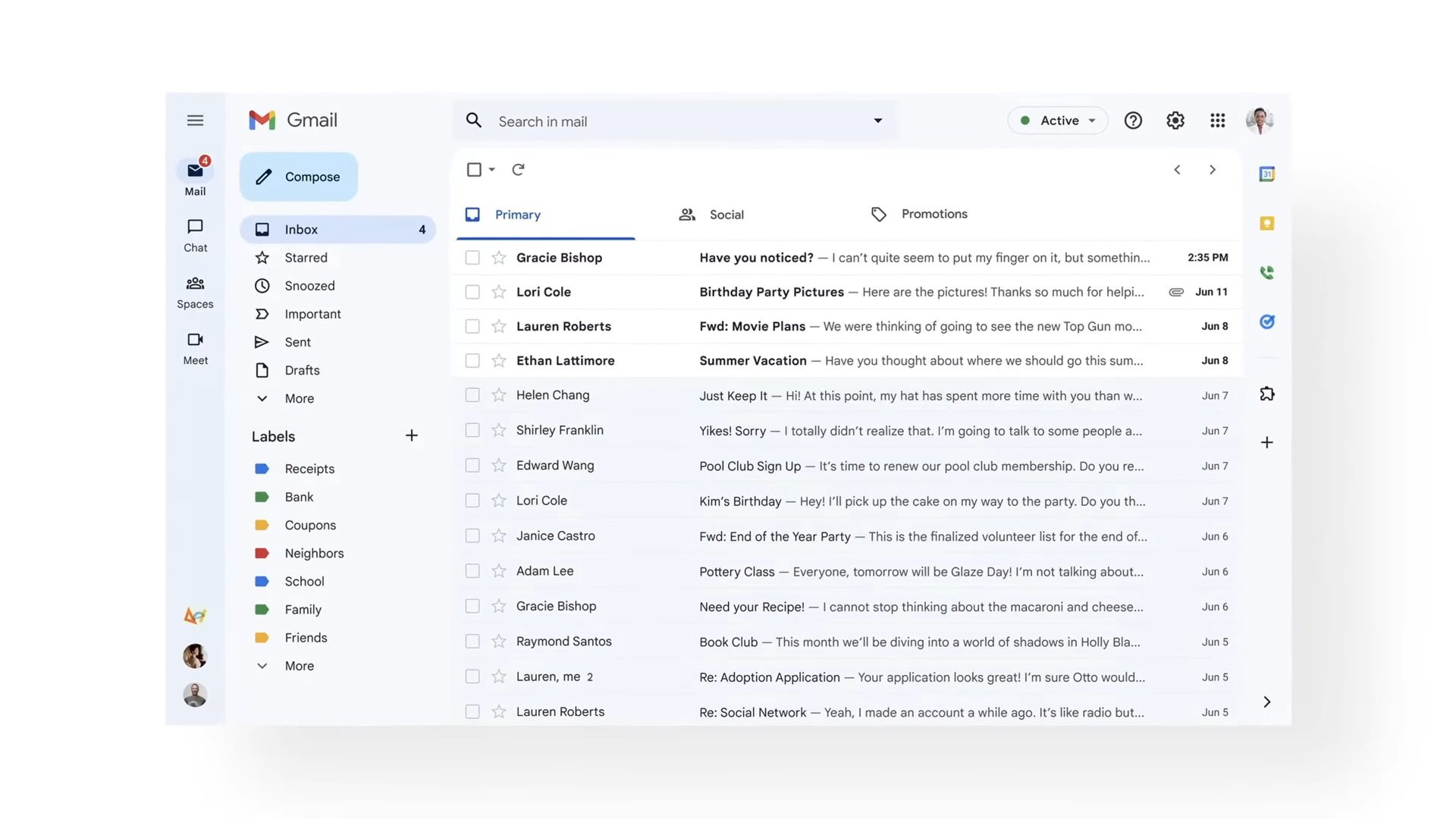 Redesenho do Gmail O Google foi lançado em 2022.