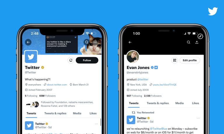 O Twitter Blue for Business inclui novos emblemas.