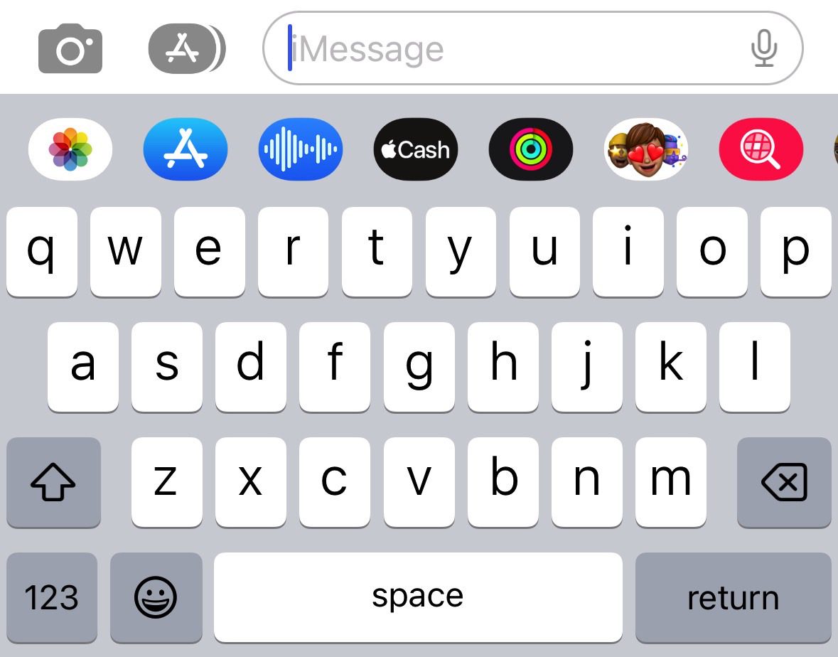 Use o ícone do microfone para ditar textos no iMessage.