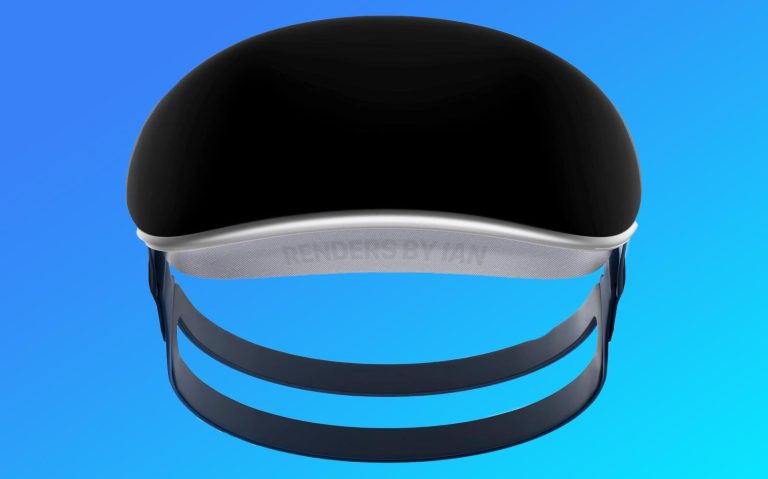 Renderização de óculos de realidade mista da Apple - vista frontal.