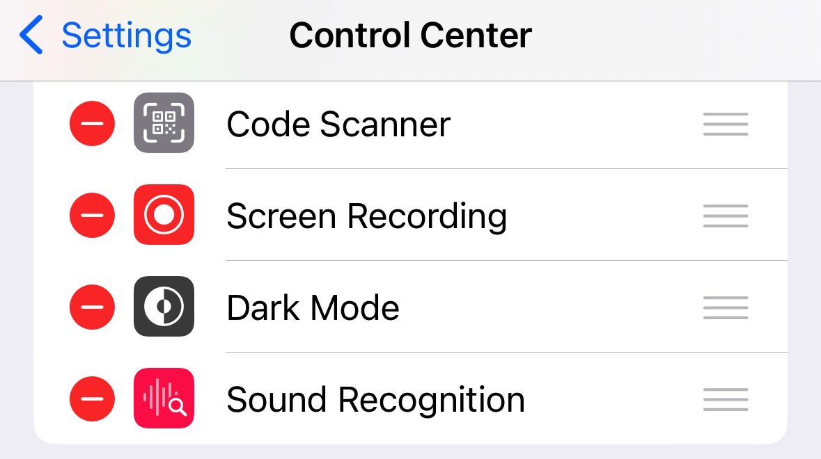 Adicionando reconhecimento de som ao centro de controle no iOS 16.